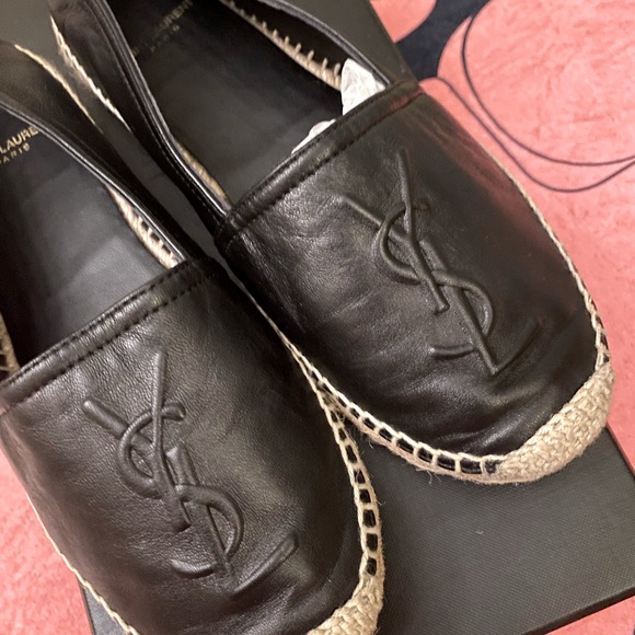 Saint Laurent YSL Monogram Leather Espadrilles - Picture 2 of 11